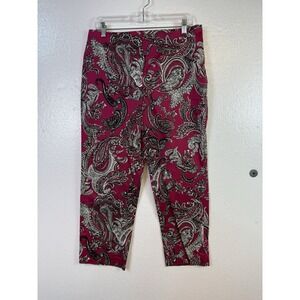Talbots Petites Dress Pants Womens Size 12P Lavender Paisley 32x26  Casual Boho